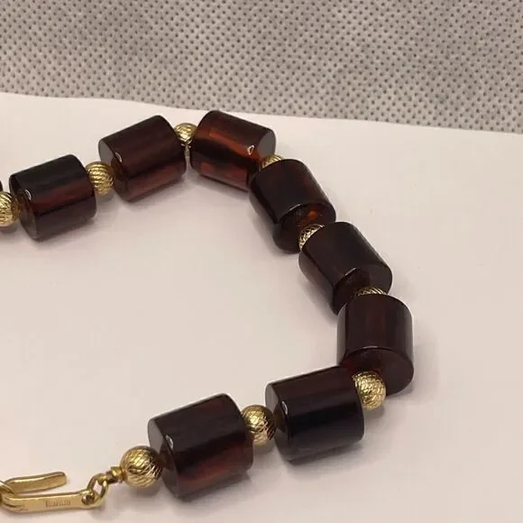 Rare vintage crown TRIFARI Bakelite choker necklace - Picture 10 of 14